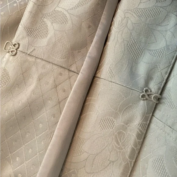 Gorgeous! Talbots Car Coat Floral Jacquard Long Line Jacket Vanilla Off-White 8P - Picture 7 of 16